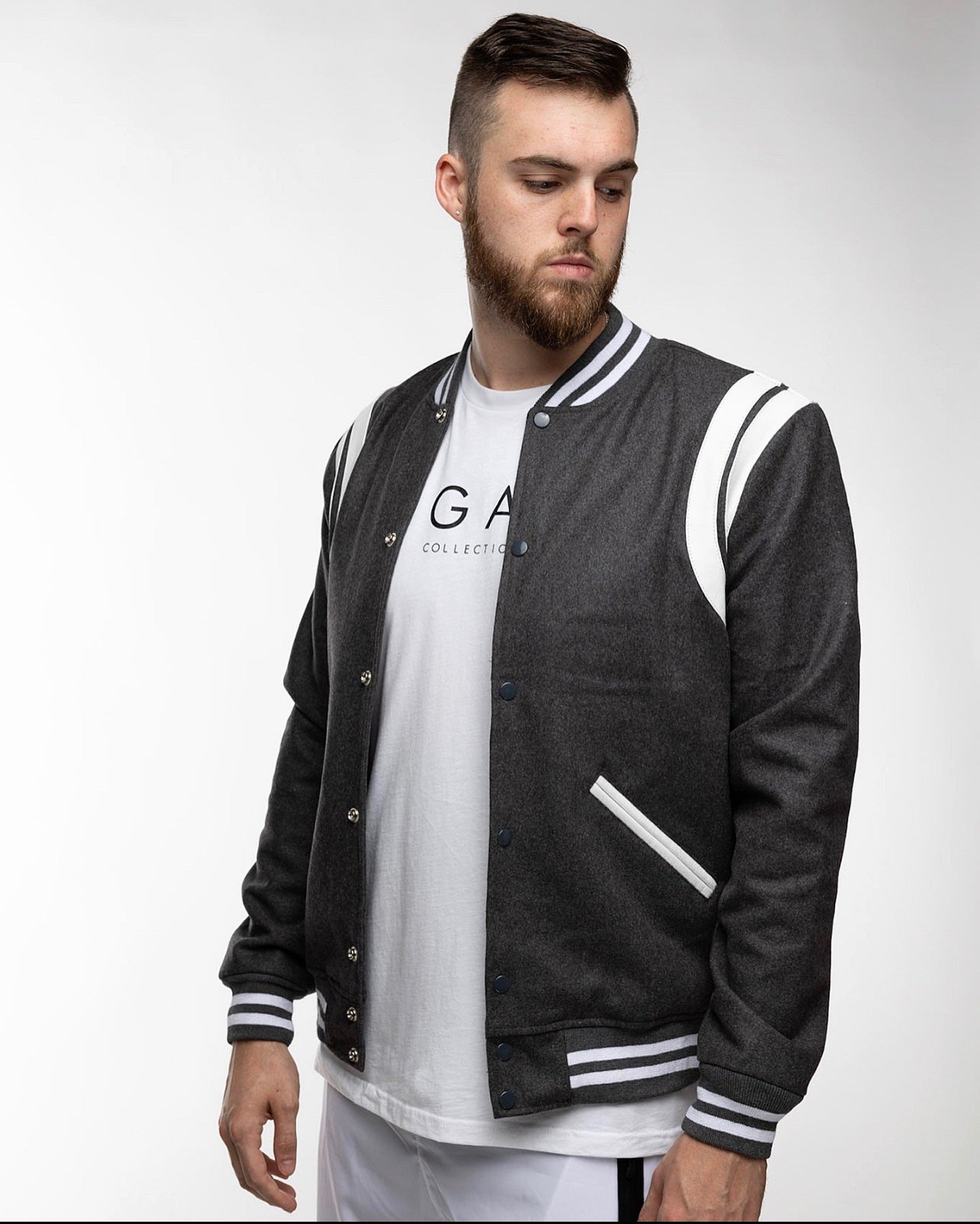 DÉGALV Wool Knit Bomber Jacket